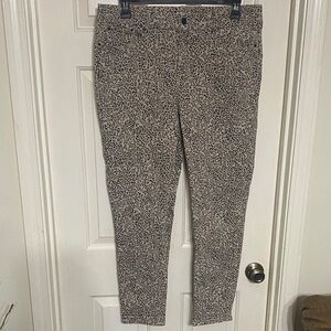 Seven7 Leopard Print Skinny Pants - Beige & Black